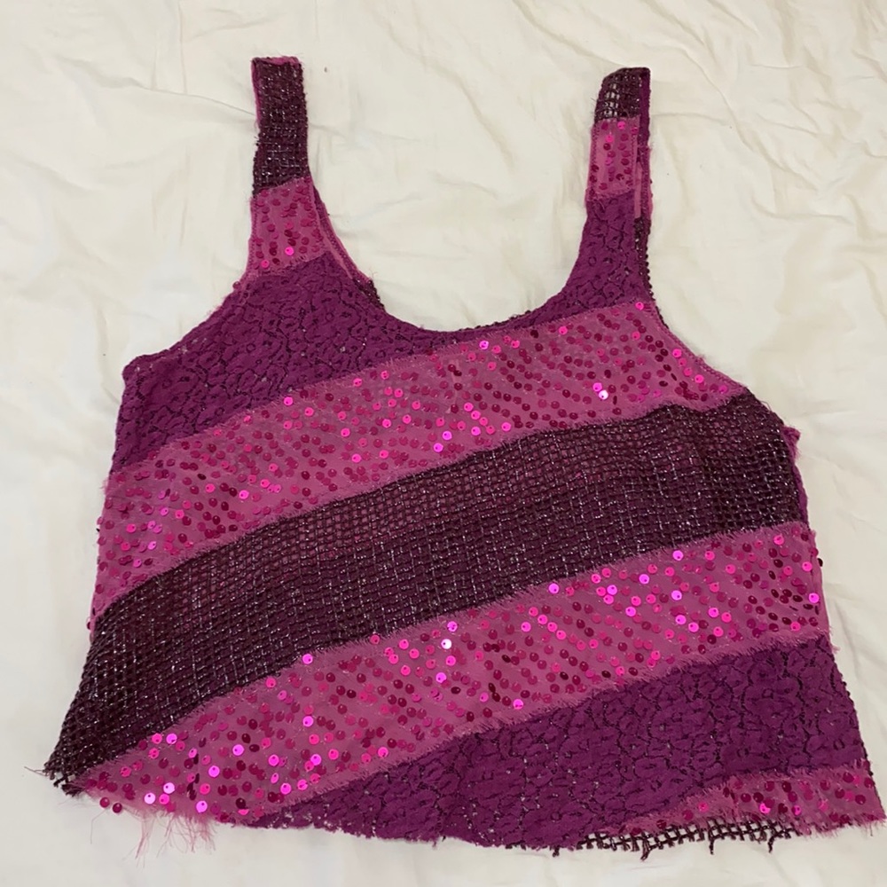 Lace and Sequin Fun Free People Top